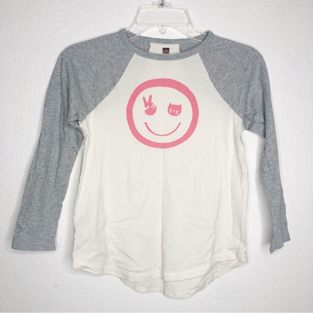 Tea Collection Girls Smiley Raglan Graphic Tee Size 10